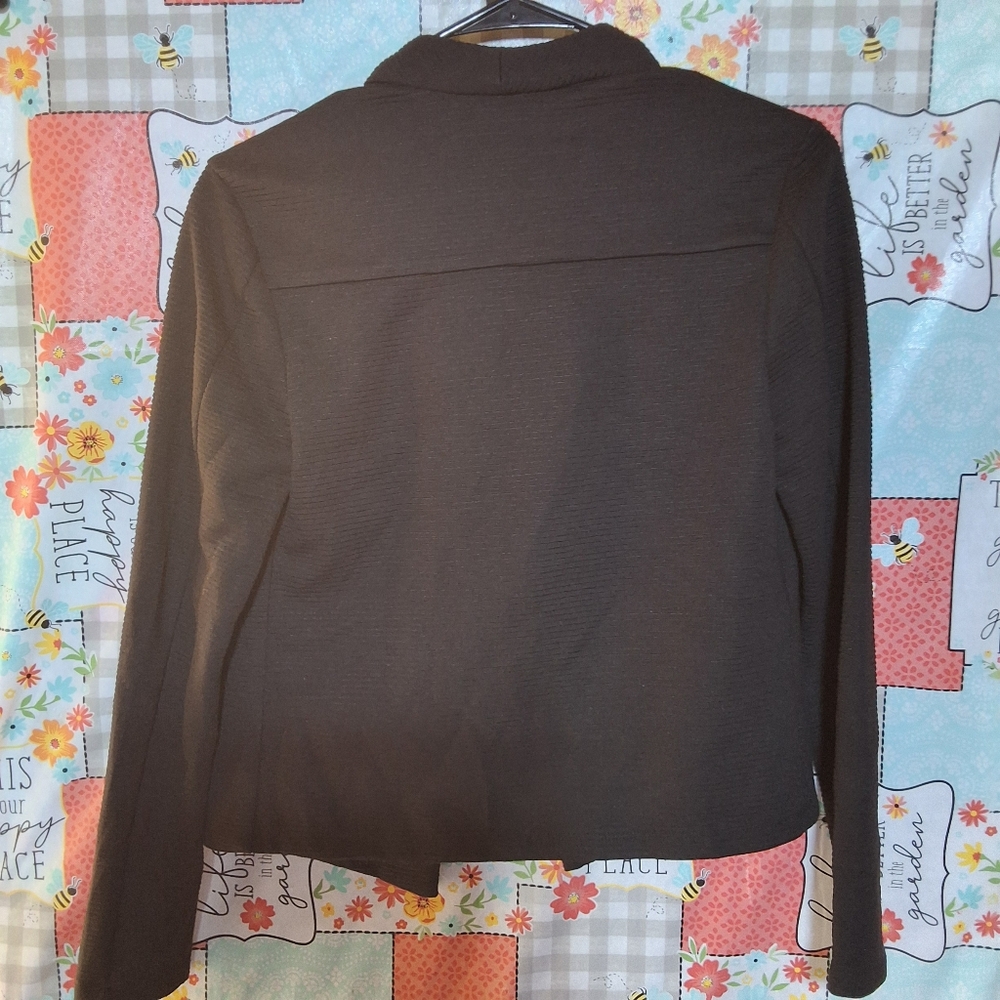 NWT CALVIN KLEIN TEXTURED FLY A WAY JACKET ZIP POCKETS - Picture 3 of 9